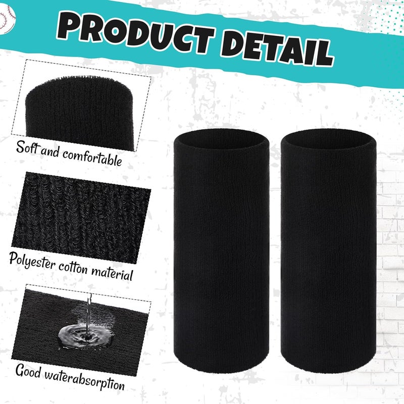 Arrowbash 4 Pcs 9'' Long Wristbands Sweatbands, Elastic Sport Wrist Bands for Sweat Men Women Football Soccer Baseball Basketball Yoga Tennis Running Outdoor Activity - Image 3